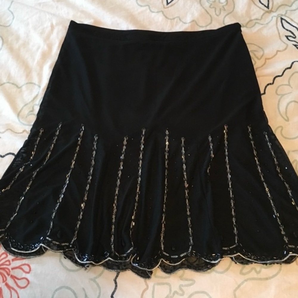 Express Black Skirt with Bead Accents